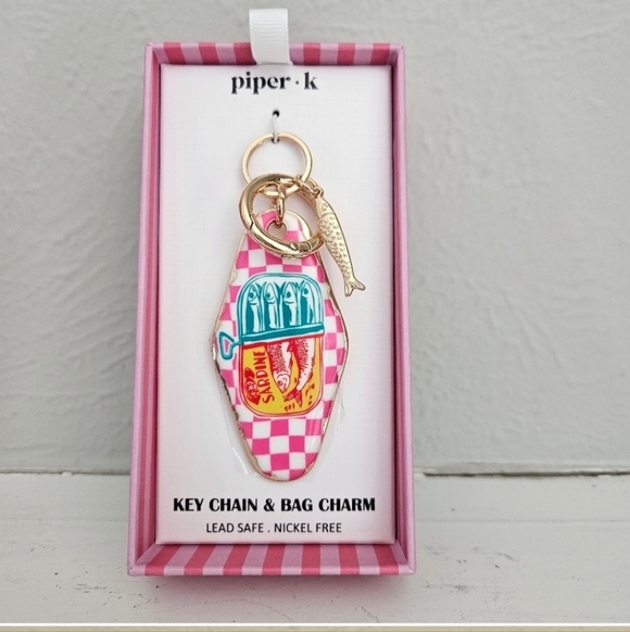 🔹️Piper K🔹️ Sardines Fish Print Keychain Bag Charm - Picture 6 of 7
